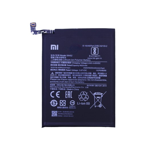 Bateria BN52 para Xiaomi Redmi Note 9 Pro 5020mAh